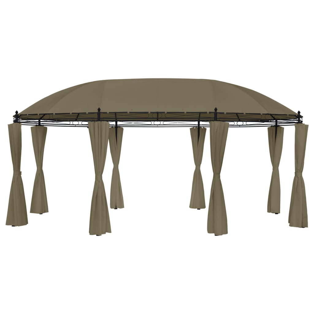 Belvédère avec rideaux 520x349x255 cm Taupe 180 g/m²