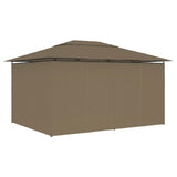 Chapiteau de jardin avec rideaux 4x3 m Taupe 180 g/m²