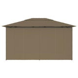 Chapiteau de jardin avec rideaux 4x3 m Taupe 180 g/m²