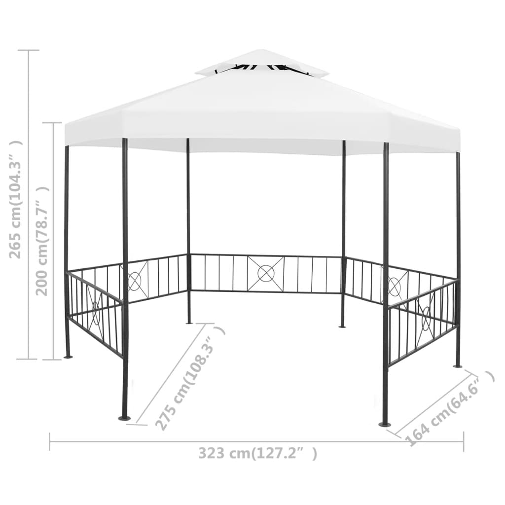 Belvédère de jardin 323x275x265 cm Blanc 180 g/m²