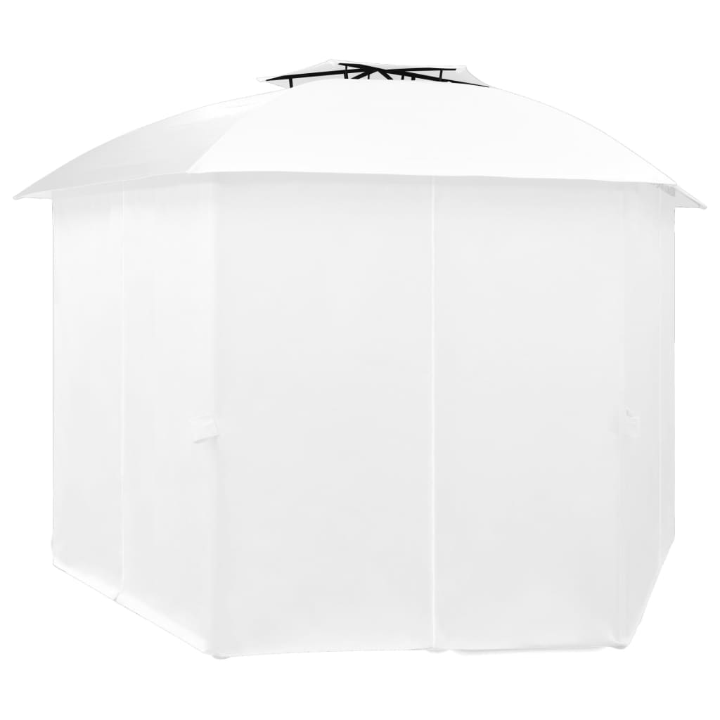 Chapiteau de jardin avec rideaux 360x312x265 cm Blanc 180 g/m²