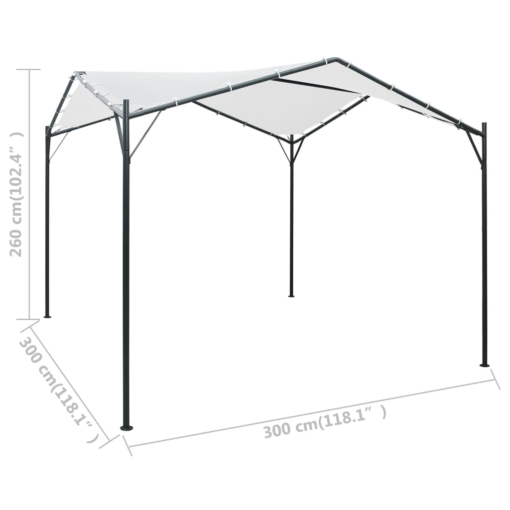 Belvedere 3x3x2,6 m Weiß 180 g/m²