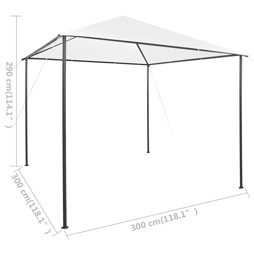 Tonnelle 3x3x2,9 m Blanc 180 g/m²