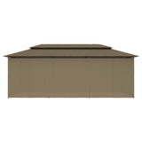 Belvédère avec rideaux 600x298x270 cm Taupe 180 g/m²