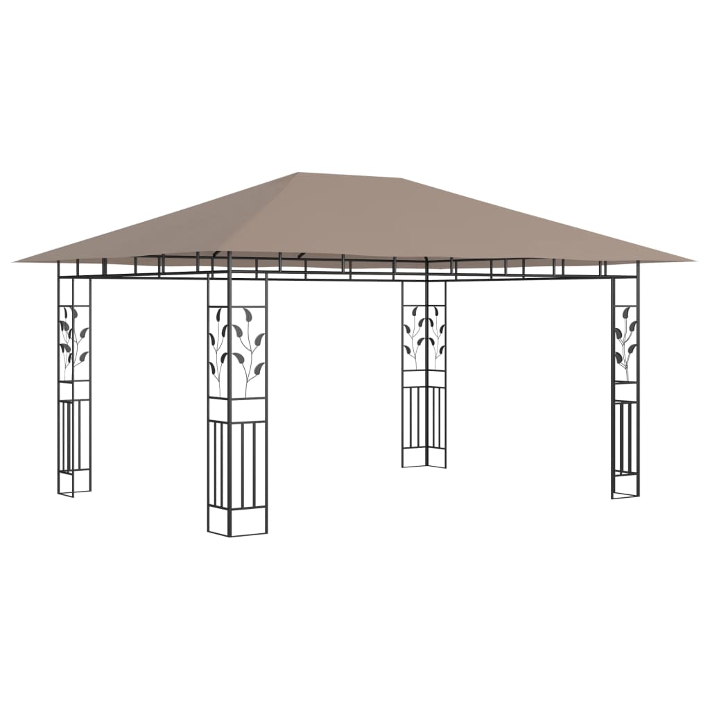 Belvédère avec moustiquaire 4x3x2,73 m Taupe 180 g/m²