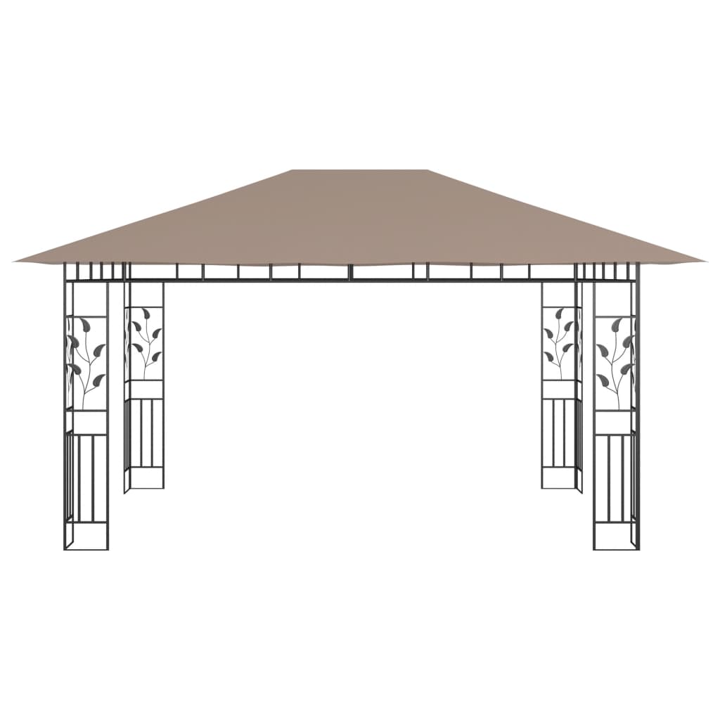 Belvédère avec moustiquaire 4x3x2,73 m Taupe 180 g/m²