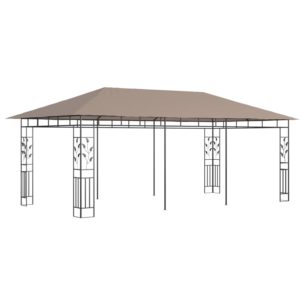 Belvédère avec moustiquaire 6x3x2,73 m Taupe 180 g/m²