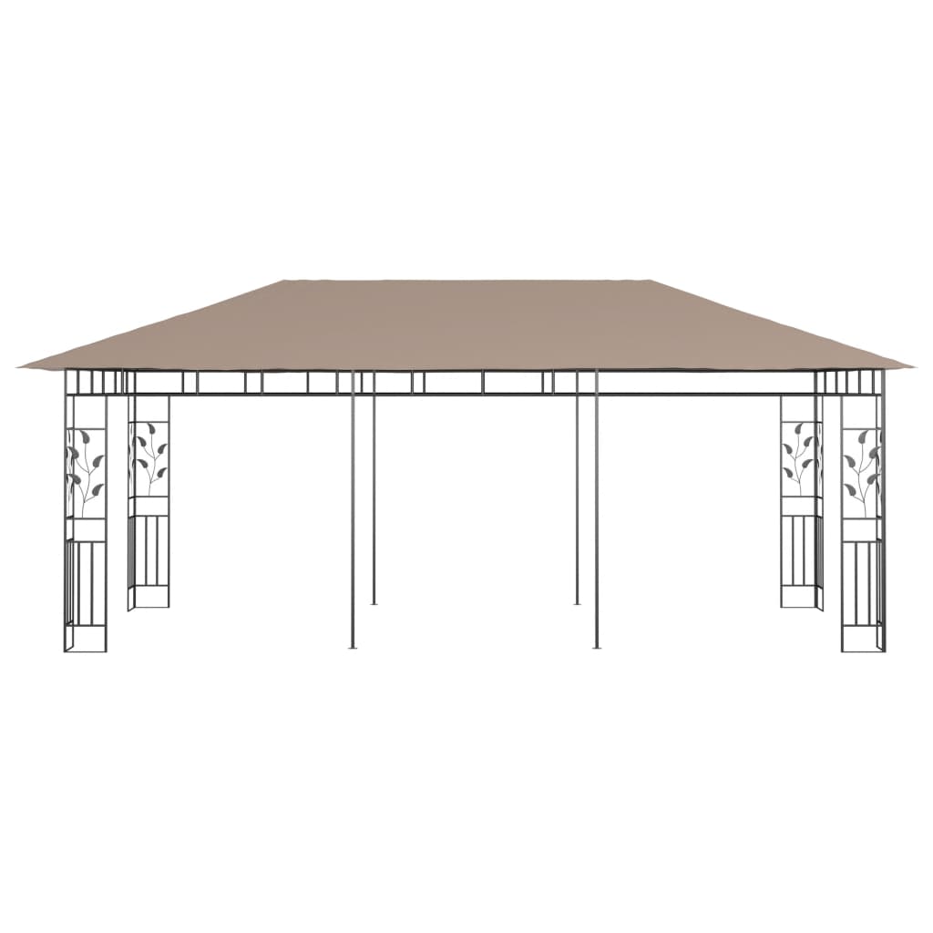 Belvédère avec moustiquaire 6x3x2,73 m Taupe 180 g/m²