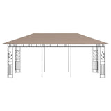 Belvédère avec moustiquaire 6x3x2,73 m Taupe 180 g/m²