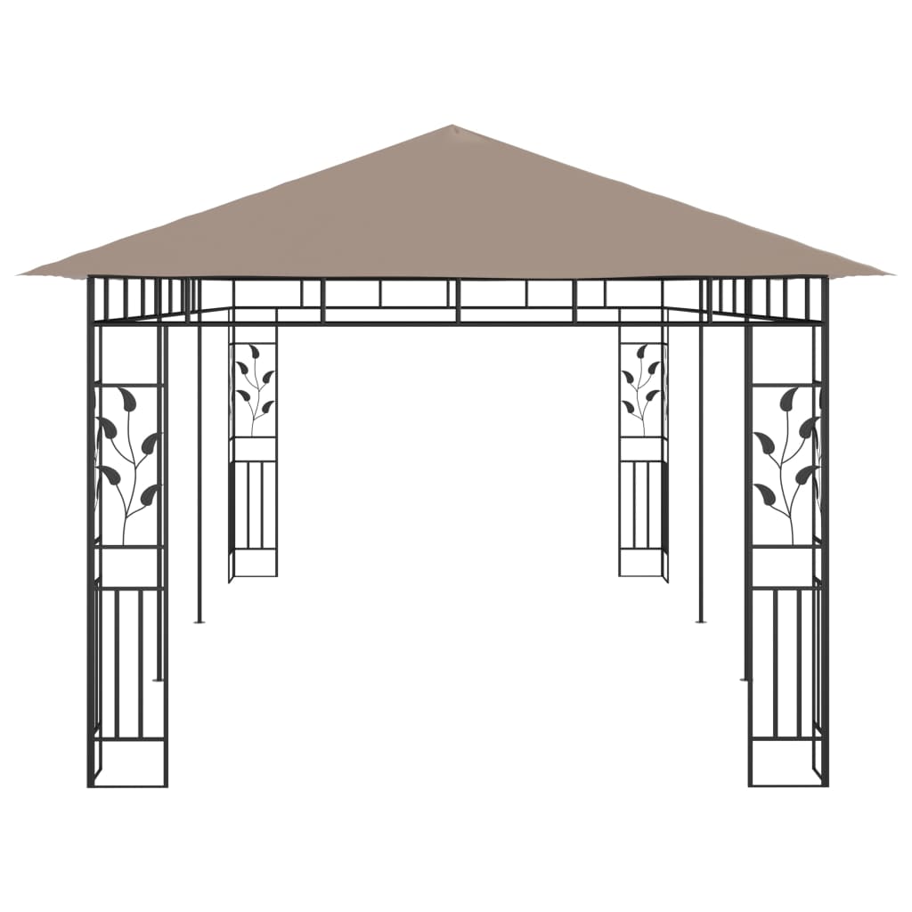 Belvédère avec moustiquaire 6x3x2,73 m Taupe 180 g/m²