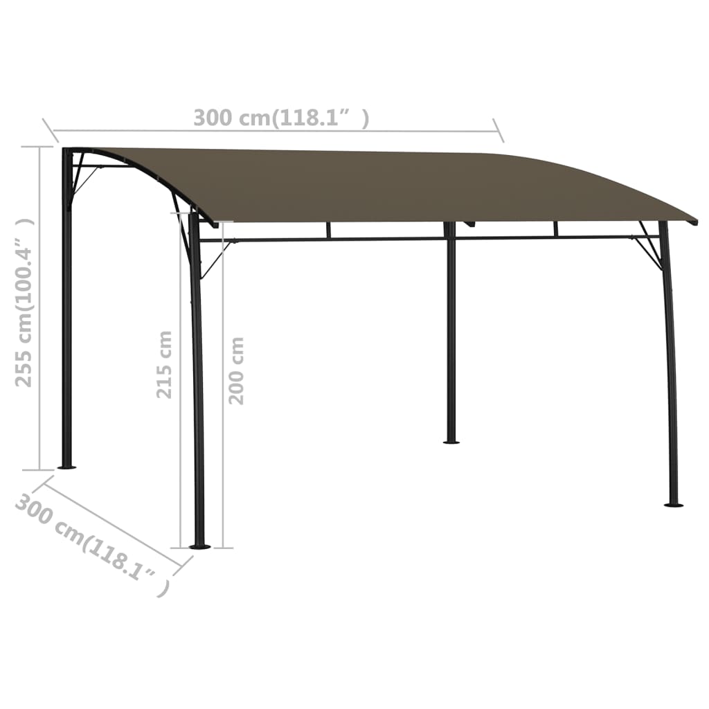 Auvent pare-soleil de jardin 3x3x2,55 m Taupe