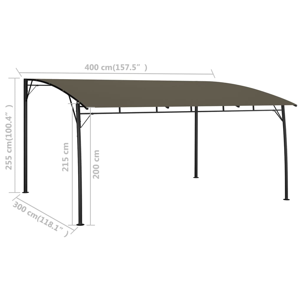 Garten-Sonnenmarkise 4x3x2,55 m Taupe