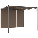 Belvédère de jardin avec rideau latéral 3x3x2,25 m Taupe