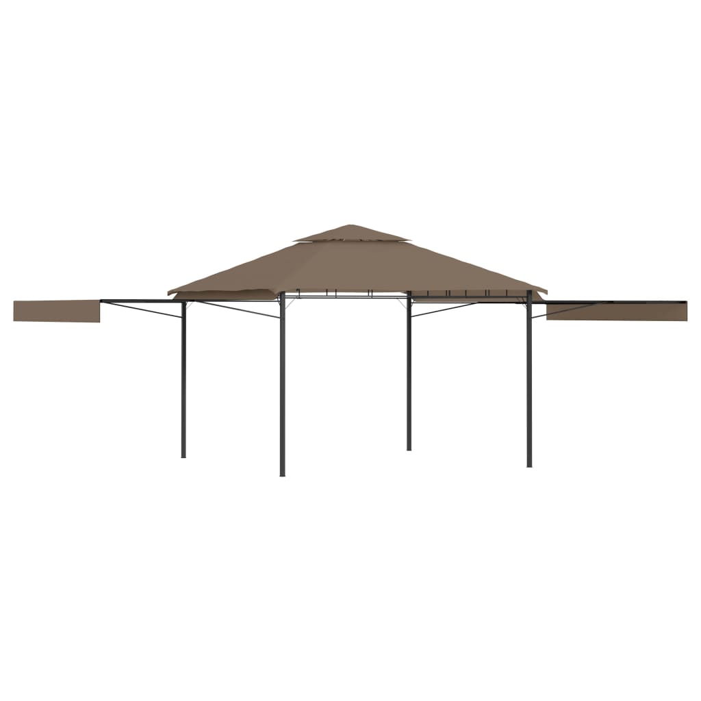 Belvédère et double toits étentus 3x3x2,75 m Taupe 180g/m²