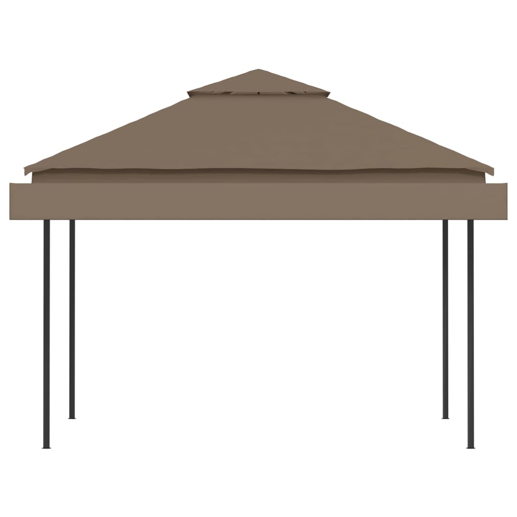 Belvédère et double toits étentus 3x3x2,75 m Taupe 180g/m²