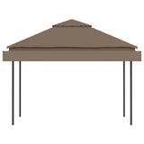 Belvédère et double toits étentus 3x3x2,75 m Taupe 180g/m²