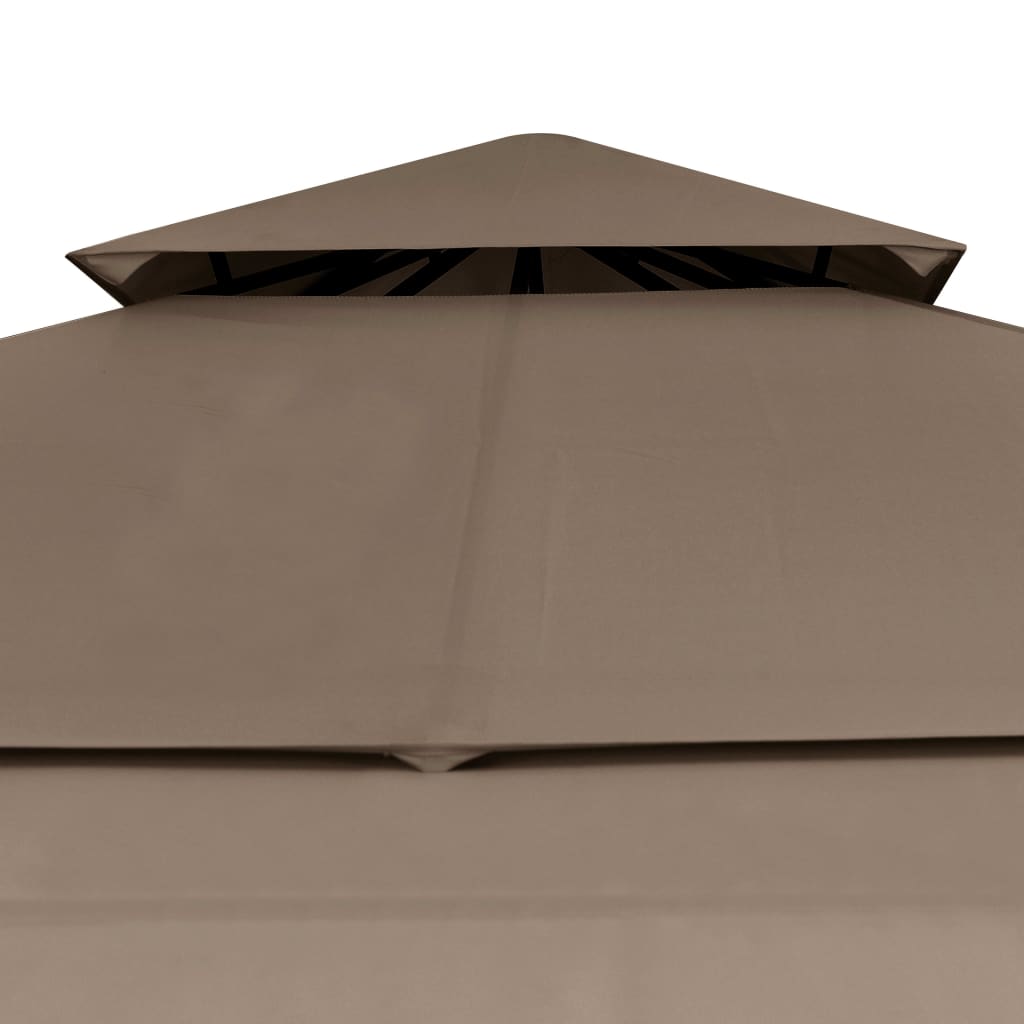 Belvédère et double toits étentus 3x3x2,75 m Taupe 180g/m²