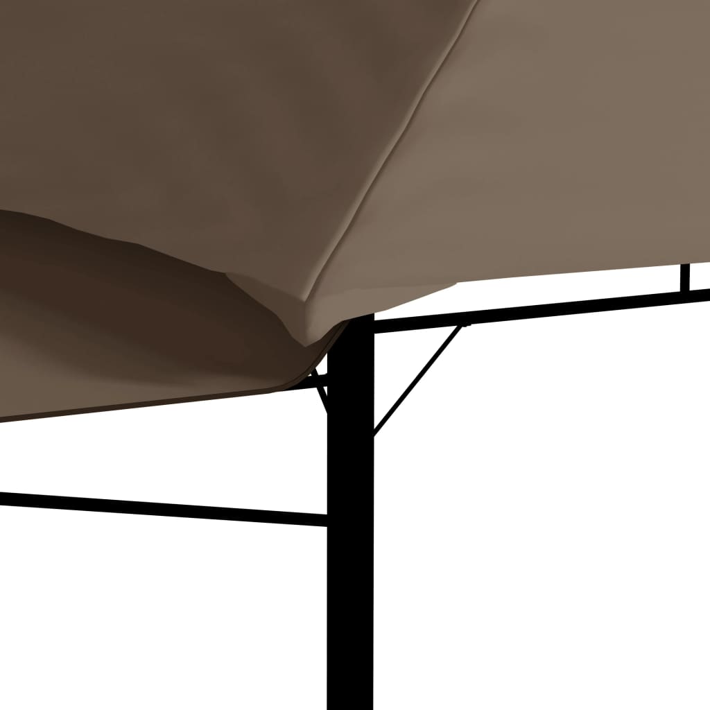 Belvédère et double toits étentus 3x3x2,75 m Taupe 180g/m²