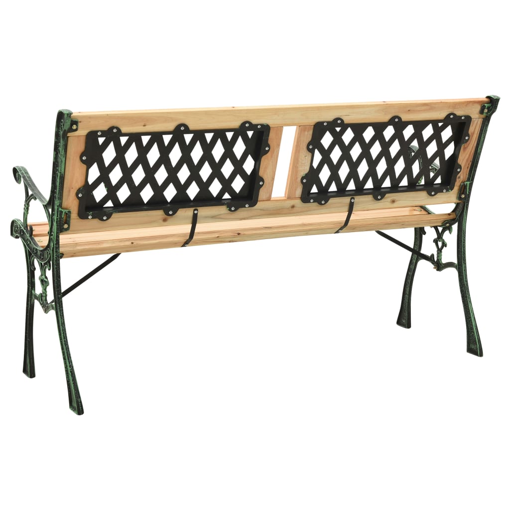 Banc de jardin 122 cm fonte et bois de sapin massif