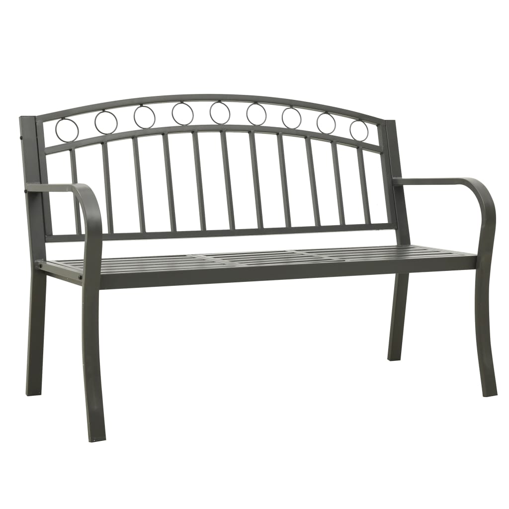 Banc de jardin avec une table 125 cm acier gris