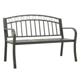 Banc de jardin avec une table 125 cm acier gris