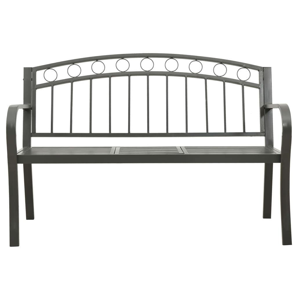 Banc de jardin avec une table 125 cm acier gris