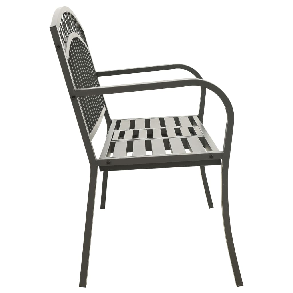 Banc de jardin avec une table 125 cm acier gris