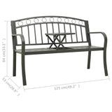 Banc de jardin avec une table 125 cm acier gris