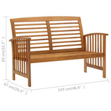 Banc de jardin 119 cm bois d'acacia solide