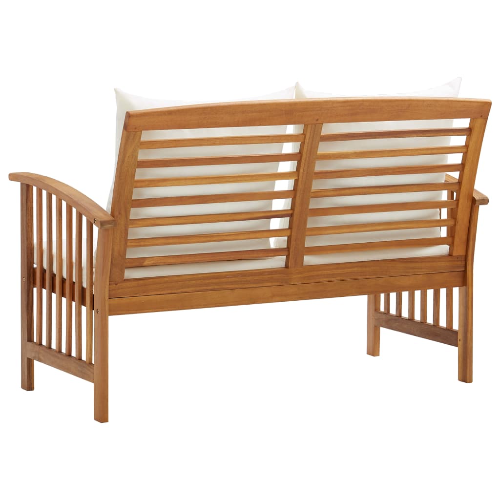 Banc de jardin avec coussins 119 cm Bois solide d'acacia