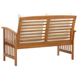 Banc de jardin avec coussins 119 cm Bois solide d'acacia