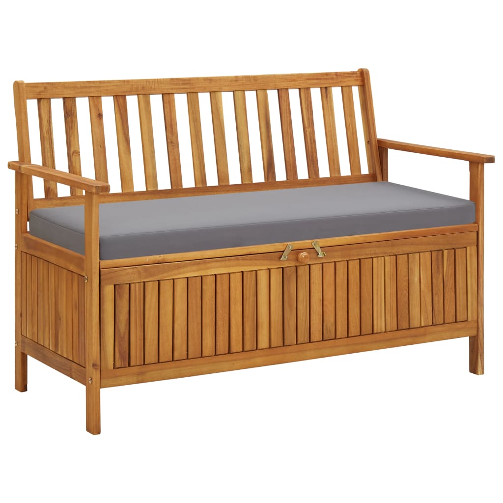 Banc de rangement de jardin 120 cm Bois d'acacia solide