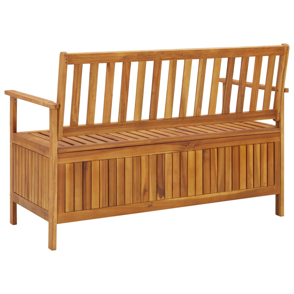 Banc de rangement de jardin 120 cm bois d'acacia solide