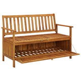 Banc de rangement de jardin 120 cm bois d'acacia solide