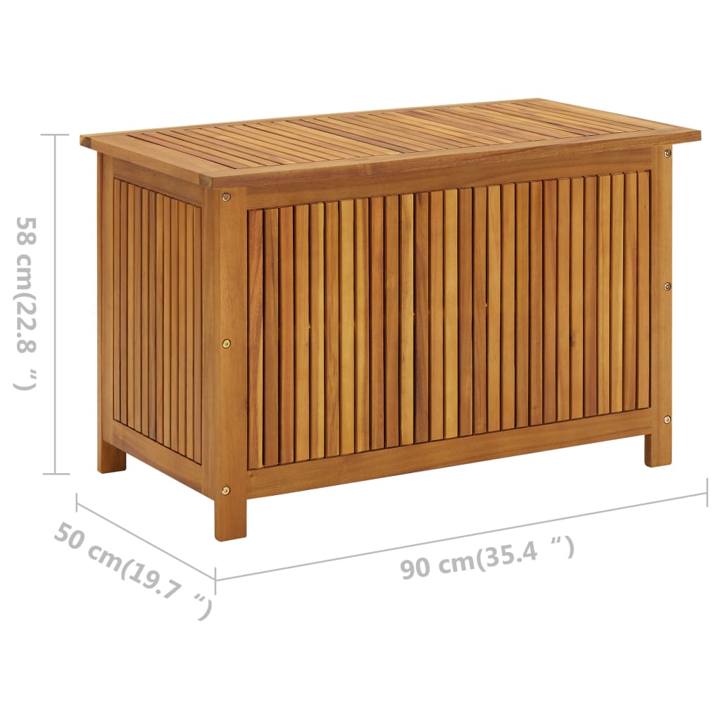 Boîte de rangement de jardin 90x50x58 cm bois d'acacia massif