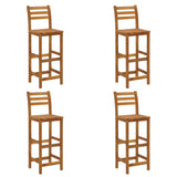 Tabourets de bar lot de 4 bois d'acacia solide