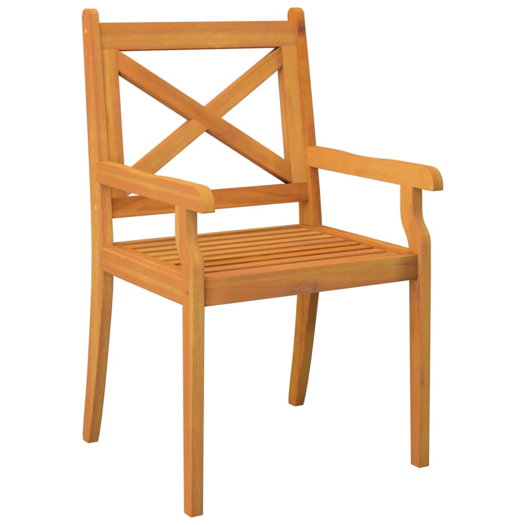 Chaises à manger d'extérieur lot de 2 Bois d'acacia massif