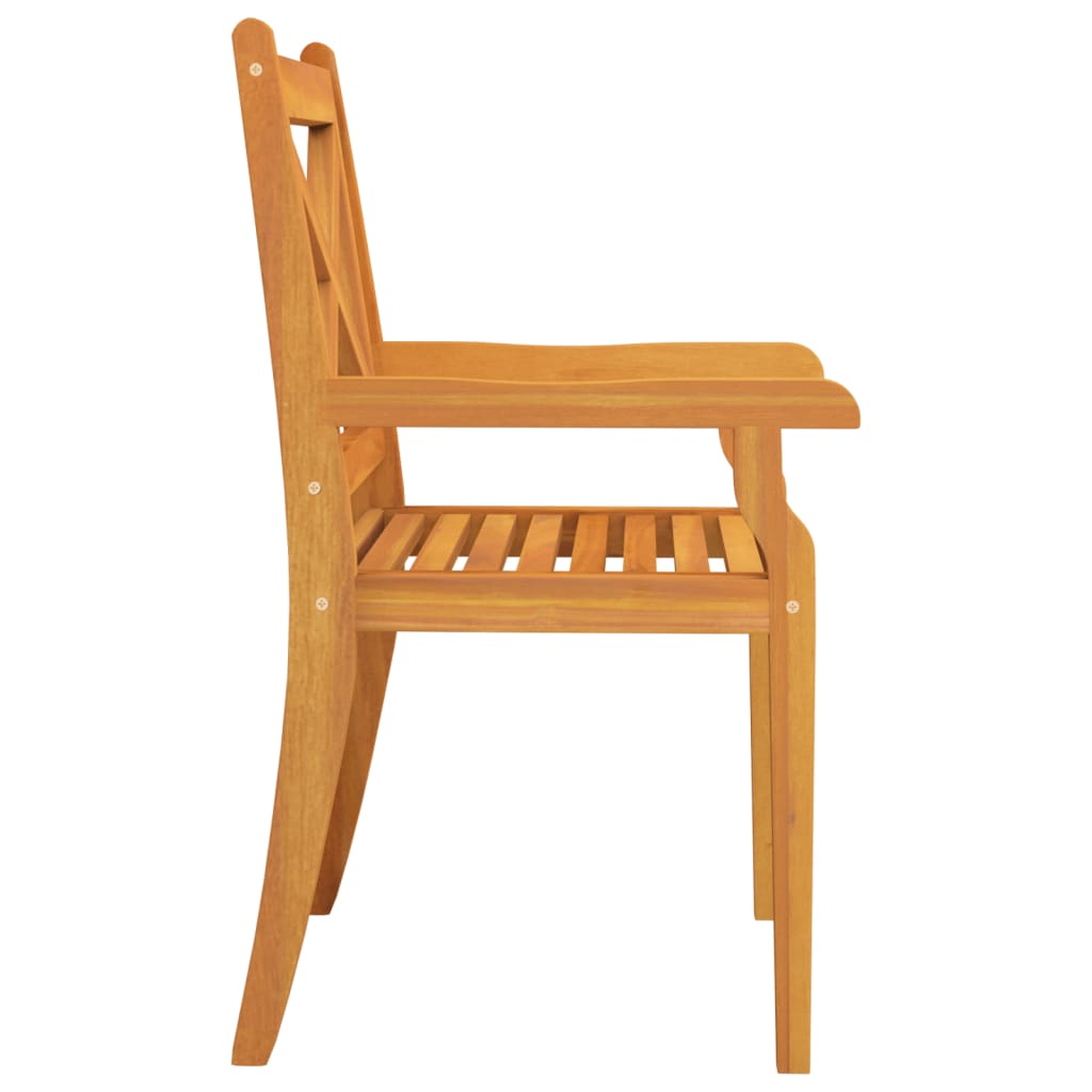 Chaises à manger d'extérieur lot de 2 Bois d'acacia massif