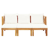 Banc de jardin 3 places et coussins 179 cm Bois d'acacia massif