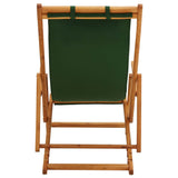 Chaise pliable de plage bois d'eucalyptus solide et tissu vert