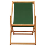 Chaise pliable de plage bois d'eucalyptus et tissu vert