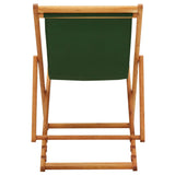 Chaise pliable de plage bois d'eucalyptus et tissu vert