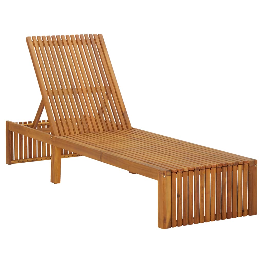 Chaise longue bois d'acacia solide