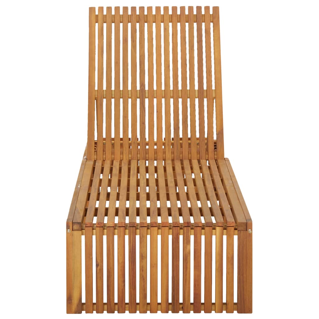 Chaise longue bois d'acacia solide