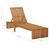 Chaise longue bois d'acacia solide