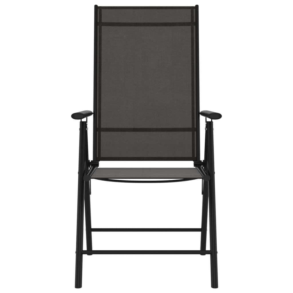 Chaises de jardin pliables lot de 6 Textilène Noir