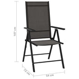 Chaises de jardin pliables lot de 6 Textilène Noir