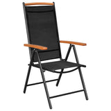 Chaises de jardin pliables lot de 6 Textilène Noir