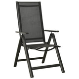 Chaises pliables de jardin lot de 2 Textilène et aluminium Noir