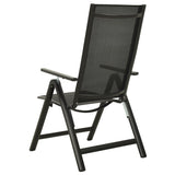 Chaises pliables de jardin lot de 2 Textilène et aluminium Noir